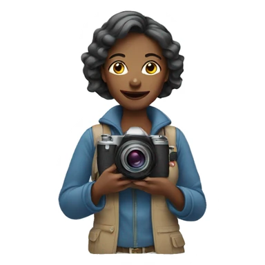 Woman with camera sticker