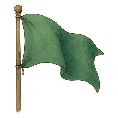 ghibli style green flag sticker