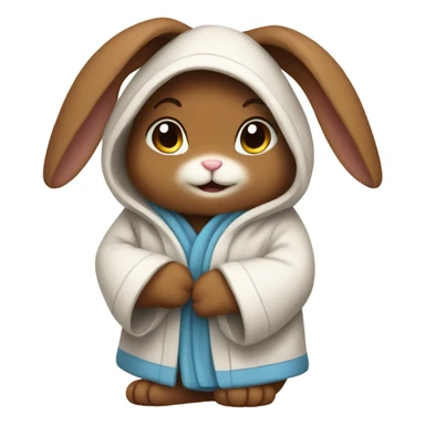 brown bunny in a robe sticker