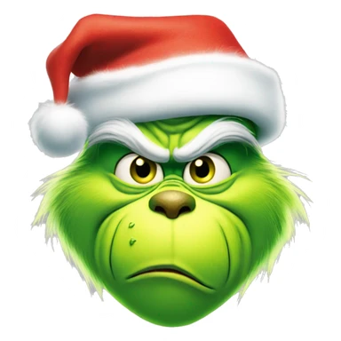 The grinch in a Santa hat sticker