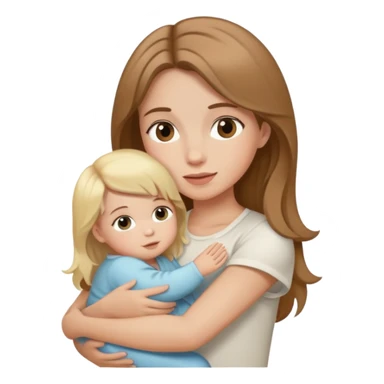 Brown hair Girl with blonde hair baby sticker