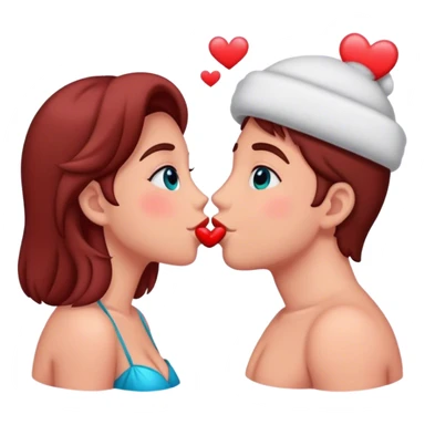 beso enamorados de morenos sticker