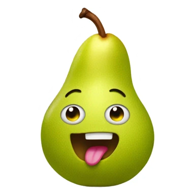 pear with big tongue out sticker