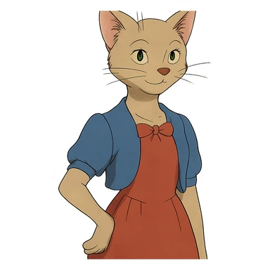 ghibli style cat woman sticker