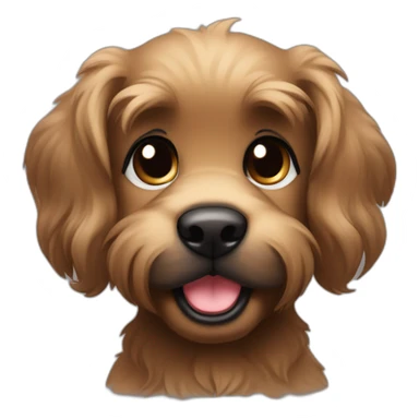 bouvier fawn brown and black puppy face very long hair smiling dark ears sticker