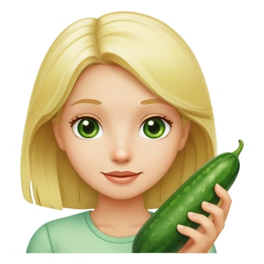 blonde girl with a cucumber  sticker