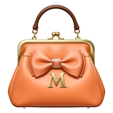 Beautiful purse with a peach ribbon and an M on it sticker