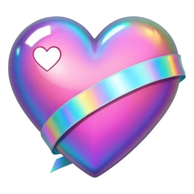 heart with a holographic ribbon sticker