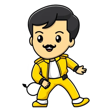 Freddie Mercury in yellow jacket from Live Aid sticker