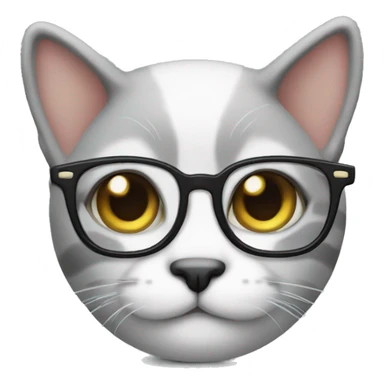Cute but cat with glasses sticker
