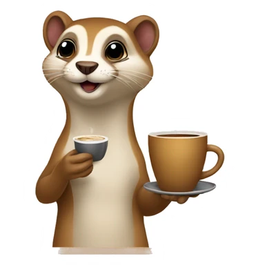 weasel drinking coffee sticker