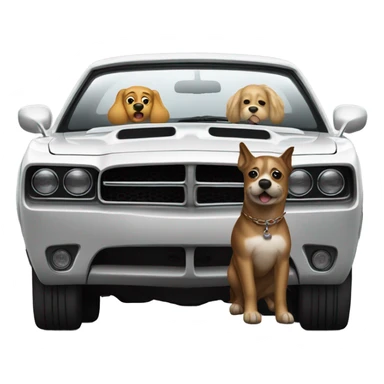 Dog driving dodge charger sticker