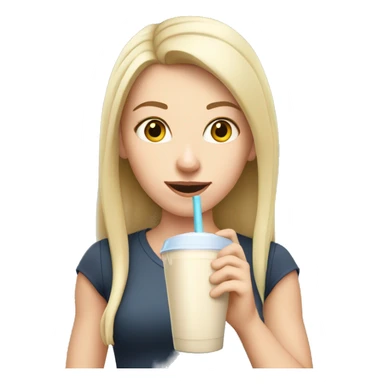 White girl drinking protein shake  sticker