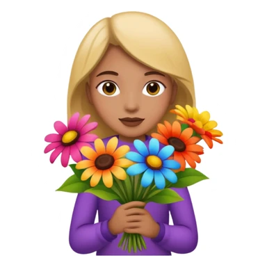 flower-holding person bouqet sticker
