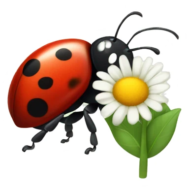 A ladybug with a flower sticker