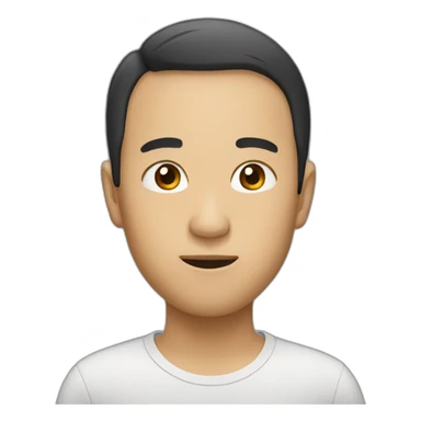 Small asian with facial stubble sticker