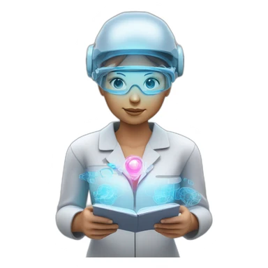 Futuristic-Biomedical-Engineer-studying-hologram-3d-model-of-breast sticker