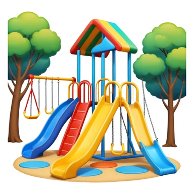colorful playground with slide and swings sticker