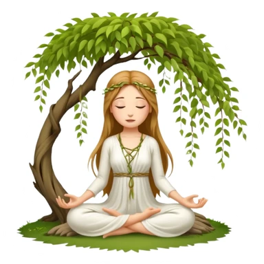 Willow tree and fairy meditation  sticker