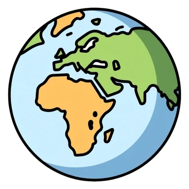 Detailed world globe showing continents sticker