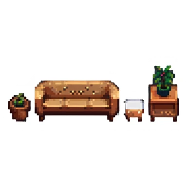 simple furniture design in pixel art style sticker