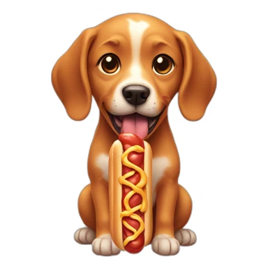 cute-dog-eating-hotdog sticker
