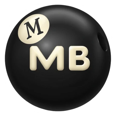 Black pull Ball with MB written on it. Nothing else no holes or anything. sticker