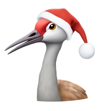 sandhill crane as Santa sticker