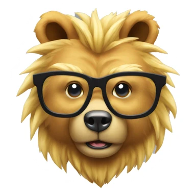 super saiyan bear with glasses sticker