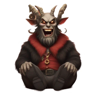 Krampus on his christmas hell throne  sticker