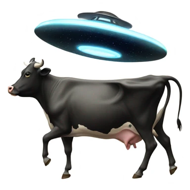 Ufo abducting a Cow sticker