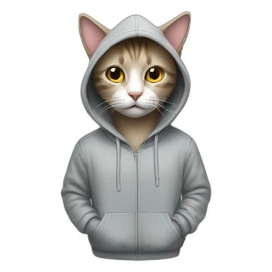 Cat wearing hoodies  sticker