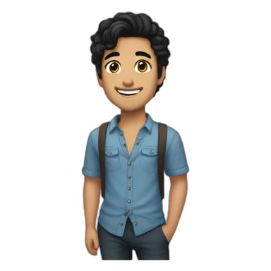 A beautiful, enthusiastic person with brown eyes and black hair. He dresses beautifully, like a YouTuber  sticker
