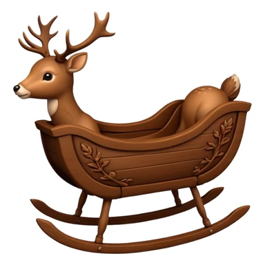 noel wood cradle with deer sticker