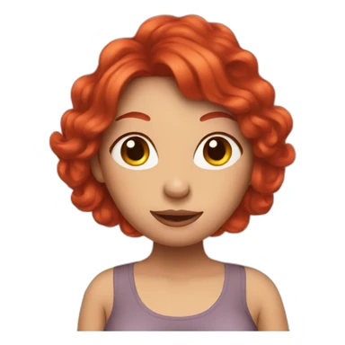 Pregnant woman with red hair and wig sticker