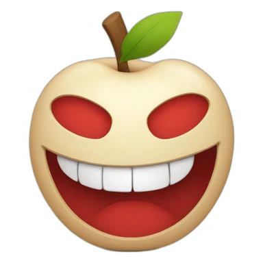 red aplle smile sticker