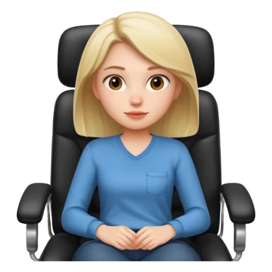 Cartoon faced girl relaxing in an office chair sticker