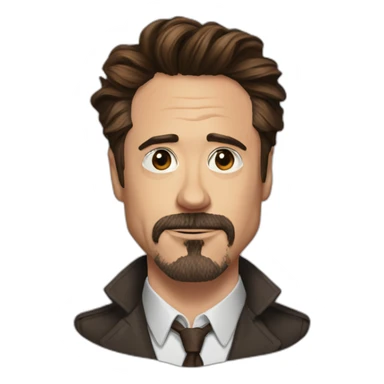 robert downey jr with beard sticker