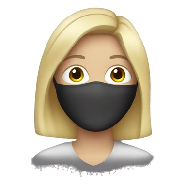 A blonde woman with a face mask on sticker