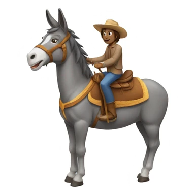 donkey riding a horse sticker