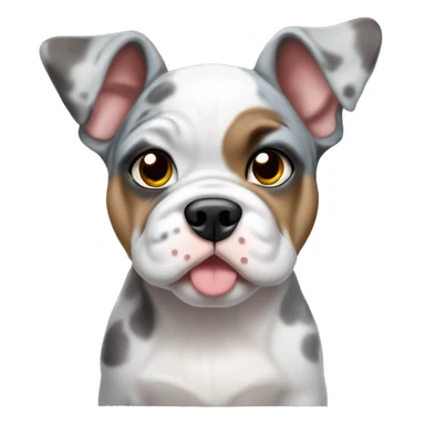 fawn-blue merle bulldog puppy sticker