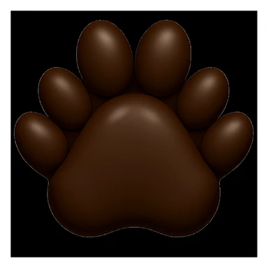 Make the paw print dark brown in apple style emojis sticker