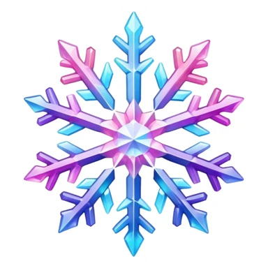 Gradient iridescent Pastel rainbow Pink violet blue crystal star snowflake  sticker