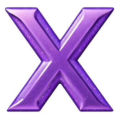 glitter purple letter X sticker