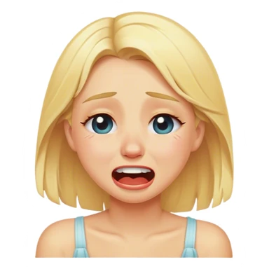blonde girl crying from laughter sticker