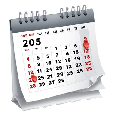 tear calendar with 2025 written on it sticker