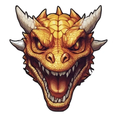 Three head dragon smile sticker
