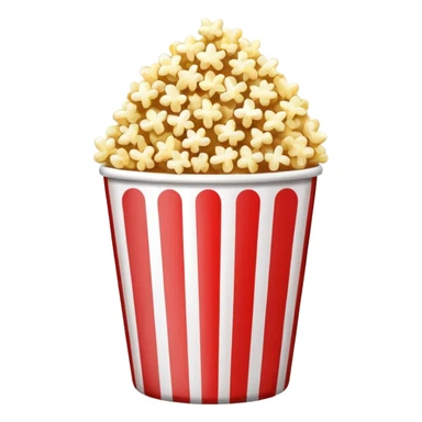 Popcorn in a striped cup and TV  sticker