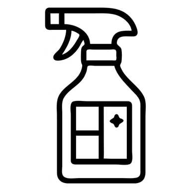 window cleaning spray bottle, outlined icon, clean look sticker