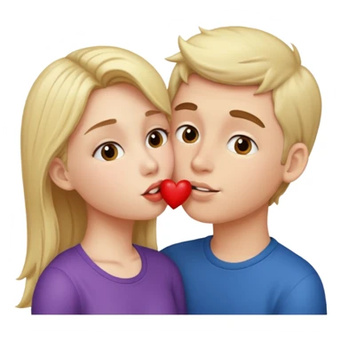 Girl kissing boy sticker
